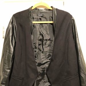 Torrid Faux Leather Sleeve Blazer